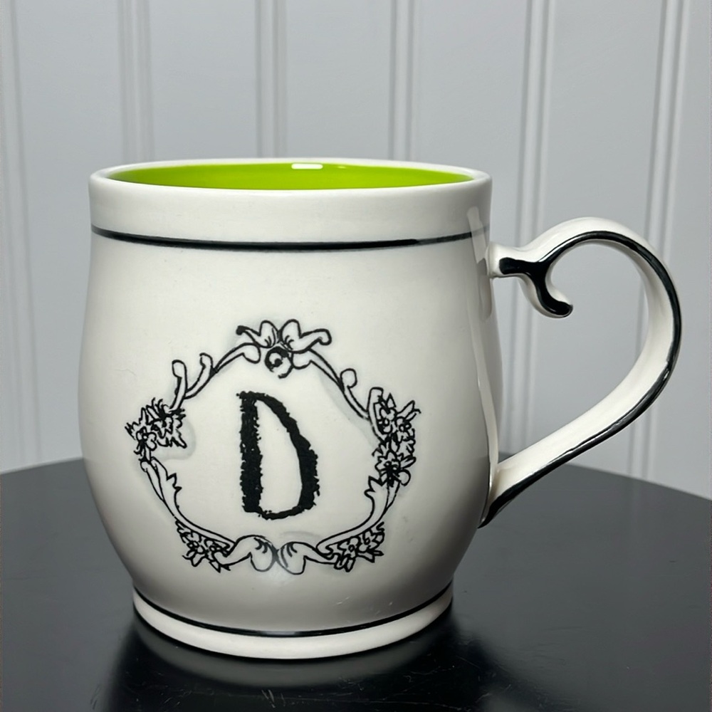 Anthropologie Katie Mandy monogram initial D mug